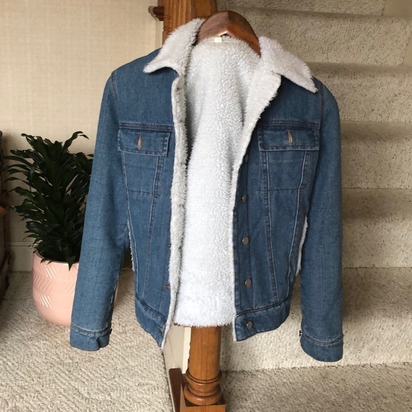 Honey Punch Fall Denim Sherpa Jacket - Picture 1 of 12